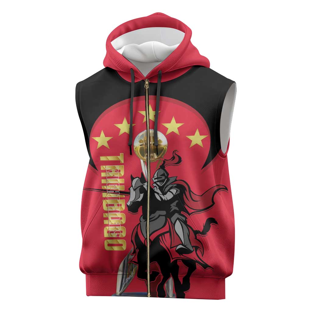 Trinidad and Tobago Cricket Personalized Sleeveless Zip Hoodie Trinbago Knight Riders 5th Champions Proud - Wonder Print Shop