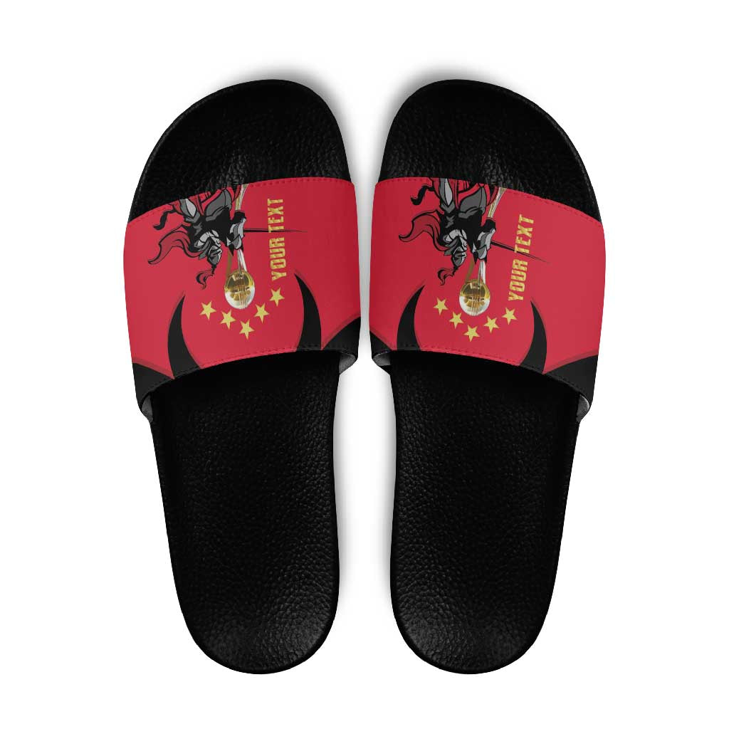 Trinidad and Tobago Cricket Personalized Slide Sandals Trinbago Knight Riders 5th Champions Proud - Wonder Print Shop