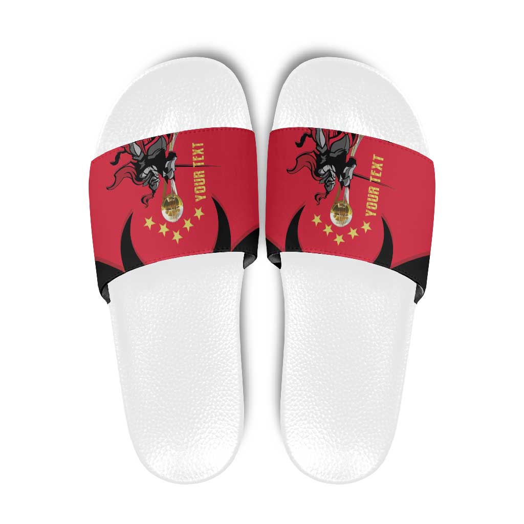 Trinidad and Tobago Cricket Personalized Slide Sandals Trinbago Knight Riders 5th Champions Proud - Wonder Print Shop