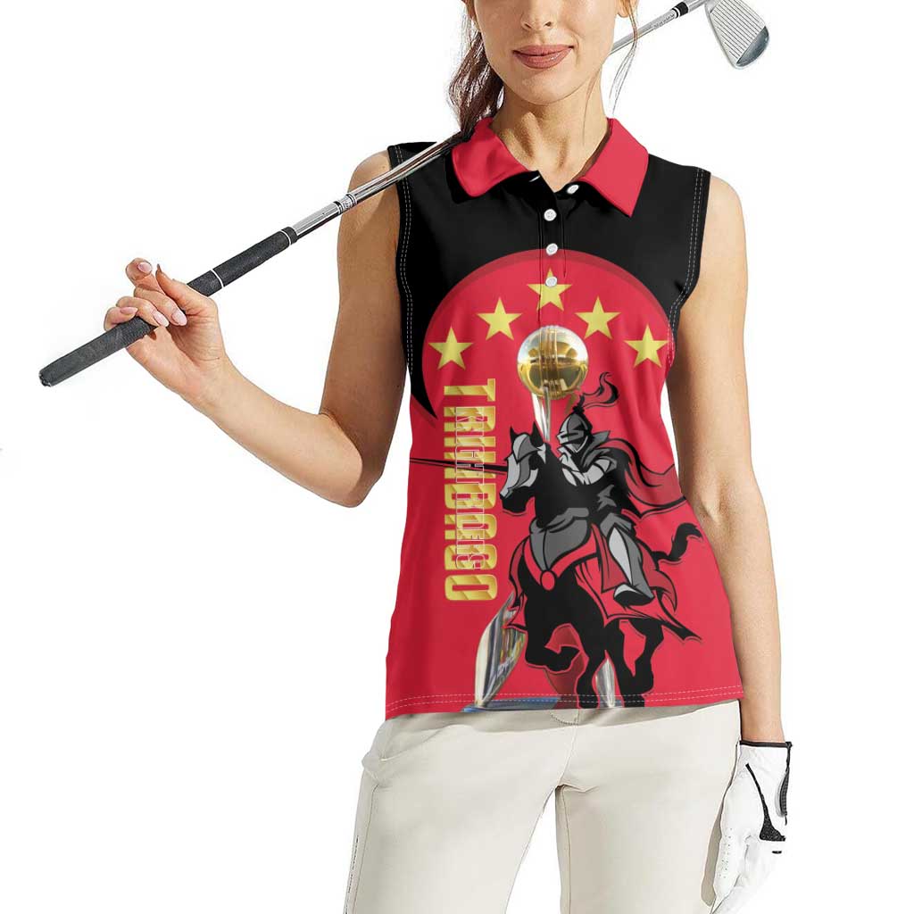 Trinidad and Tobago Cricket Personalized Women Sleeveless Polo Shirt Trinbago Knight Riders 5th Champions Proud - Wonder Print Shop