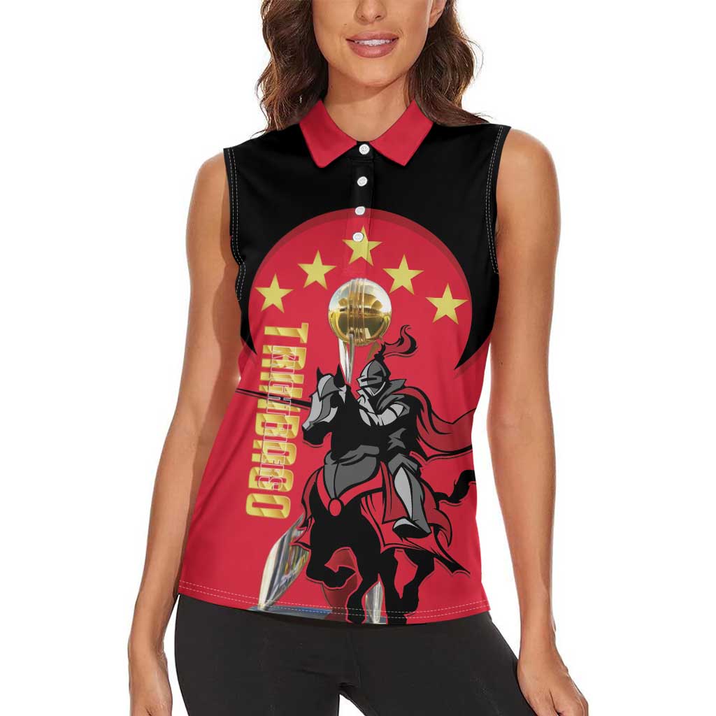 Trinidad and Tobago Cricket Personalized Women Sleeveless Polo Shirt Trinbago Knight Riders 5th Champions Proud - Wonder Print Shop