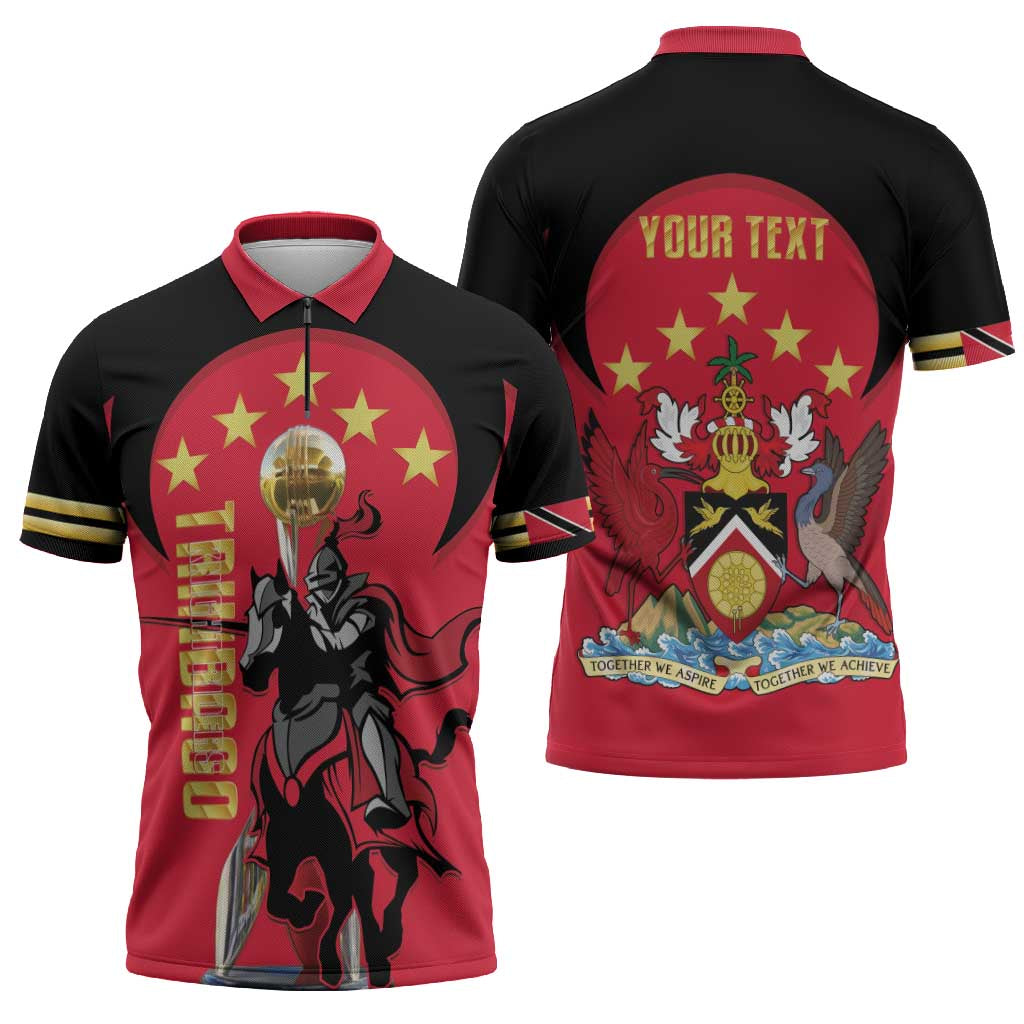 Trinidad and Tobago Cricket Personalized Zipper Polo Shirt Trinbago Knight Riders 5th Champions Proud - Wonder Print Shop