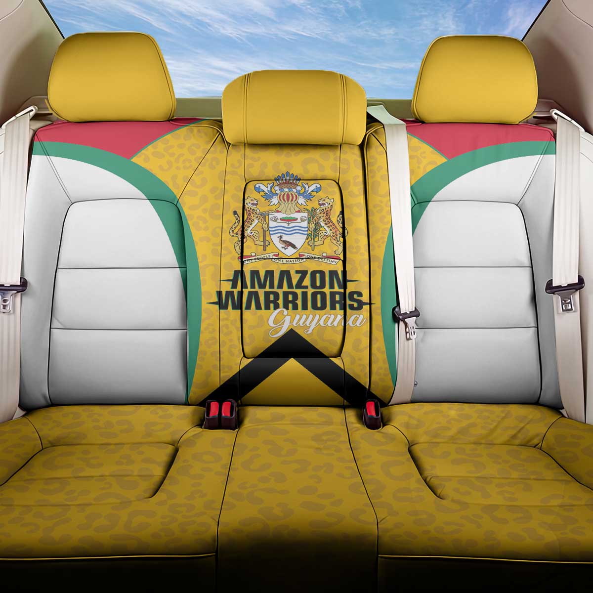 Guyana Cricket Back Car Seat Cover Amazon Warriors Est 2013 Version - Wonder Print Shop