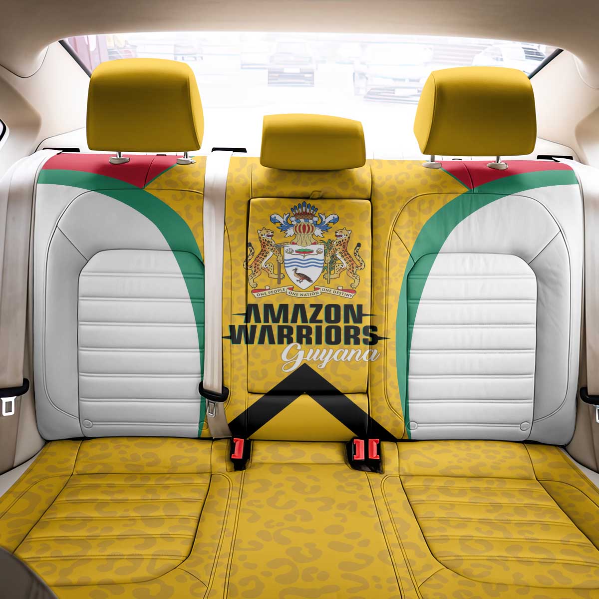 Guyana Cricket Back Car Seat Cover Amazon Warriors Est 2013 Version - Wonder Print Shop