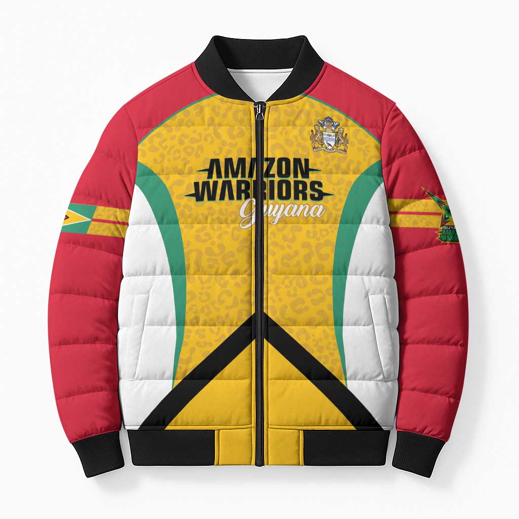 Guyana Cricket Custom Bomber Puffer Jacket Amazon Warriors Est 2013 Version - Wonder Print Shop