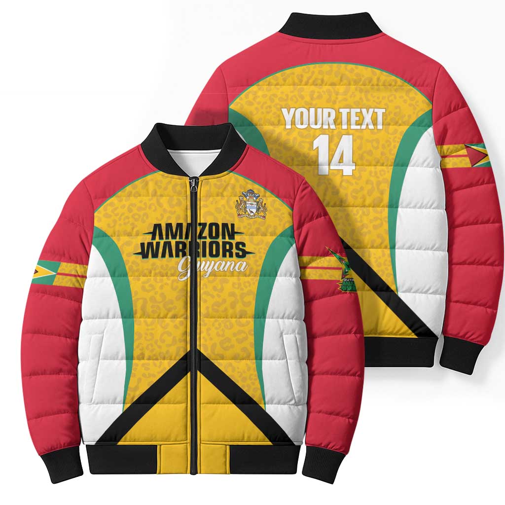 Guyana Cricket Custom Bomber Puffer Jacket Amazon Warriors Est 2013 Version - Wonder Print Shop