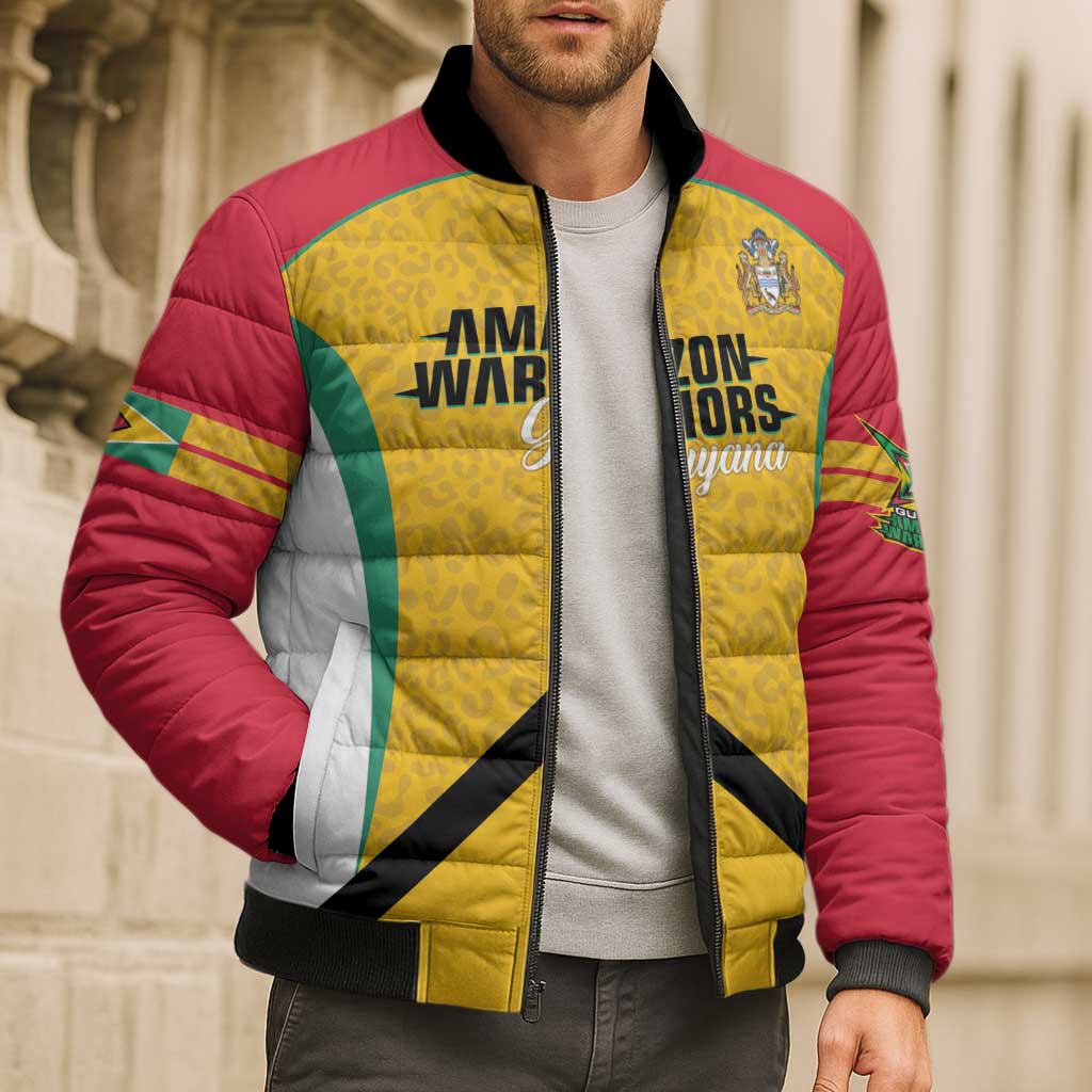 Guyana Cricket Custom Bomber Puffer Jacket Amazon Warriors Est 2013 Version - Wonder Print Shop