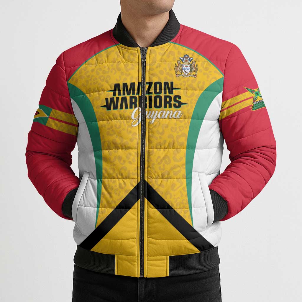 Guyana Cricket Custom Bomber Puffer Jacket Amazon Warriors Est 2013 Version - Wonder Print Shop