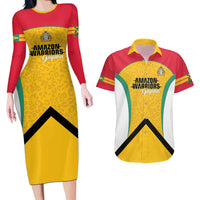 Guyana Cricket Custom Couples Matching Long Sleeve Bodycon Dress and Hawaiian Shirt Amazon Warriors Est 2013 Version - Wonder Print Shop
