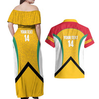 Guyana Cricket Custom Couples Matching Off Shoulder Maxi Dress and Hawaiian Shirt Amazon Warriors Est 2013 Version - Wonder Print Shop