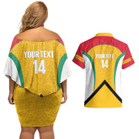 Guyana Cricket Custom Couples Matching Off Shoulder Short Dress and Hawaiian Shirt Amazon Warriors Est 2013 Version - Wonder Print Shop