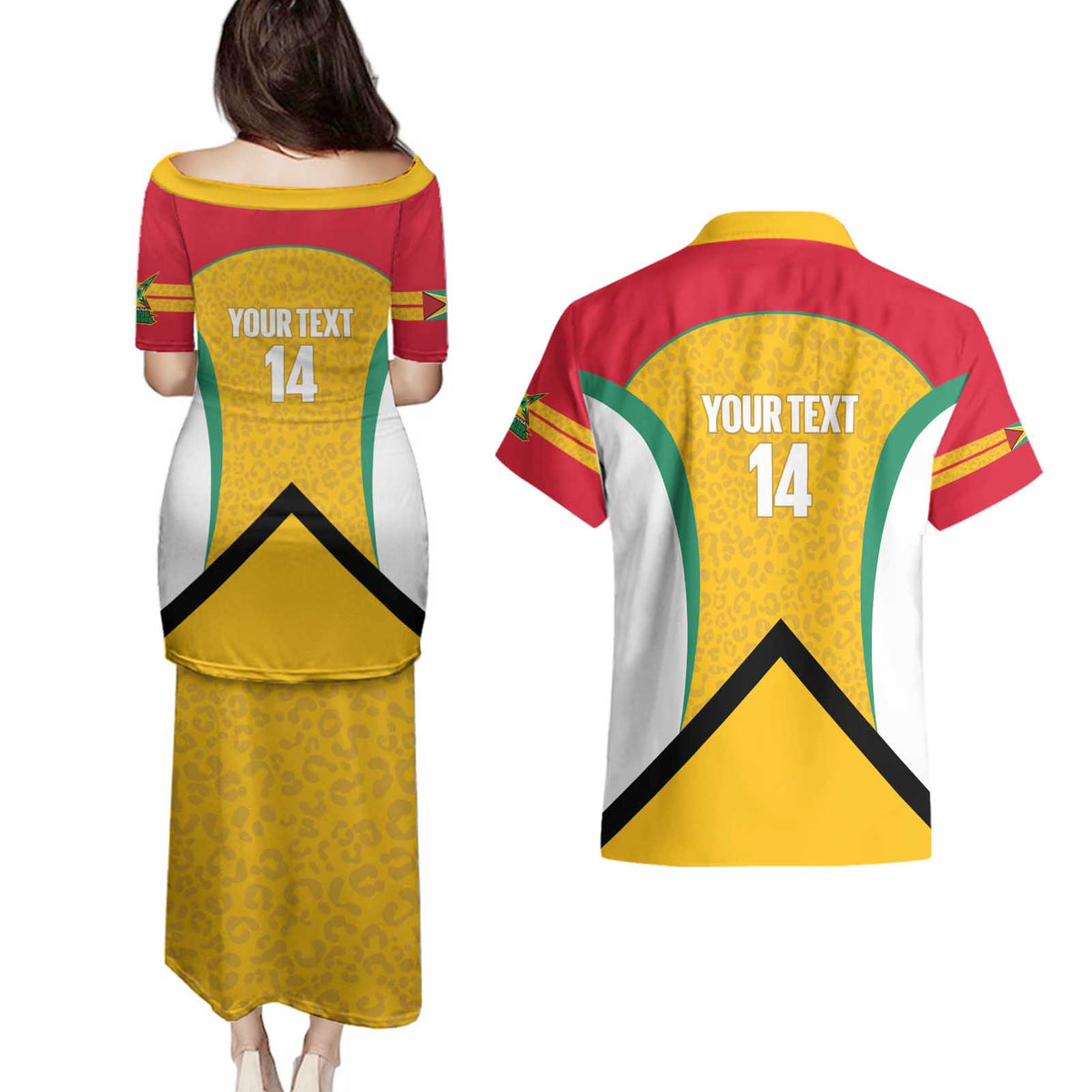 Guyana Cricket Custom Couples Matching Puletasi and Hawaiian Shirt Amazon Warriors Est 2013 Version - Wonder Print Shop