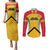 Guyana Cricket Custom Couples Matching Puletasi and Long Sleeve Button Shirt Amazon Warriors Est 2013 Version - Wonder Print Shop