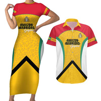 Guyana Cricket Custom Couples Matching Short Sleeve Bodycon Dress and Hawaiian Shirt Amazon Warriors Est 2013 Version - Wonder Print Shop