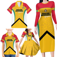Guyana Cricket Custom Family Matching Long Sleeve Bodycon Dress and Hawaiian Shirt Amazon Warriors Est 2013 Version - Wonder Print Shop