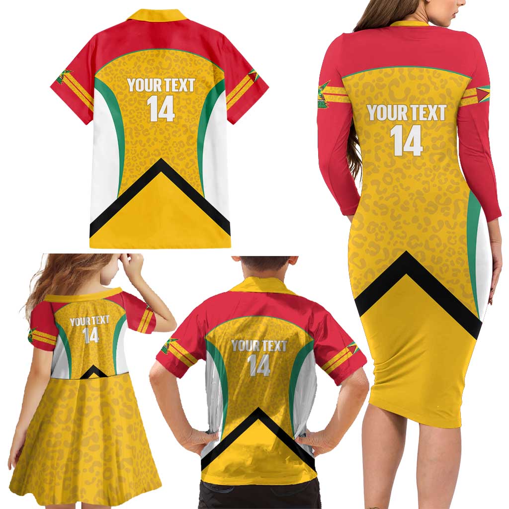 Guyana Cricket Custom Family Matching Long Sleeve Bodycon Dress and Hawaiian Shirt Amazon Warriors Est 2013 Version - Wonder Print Shop