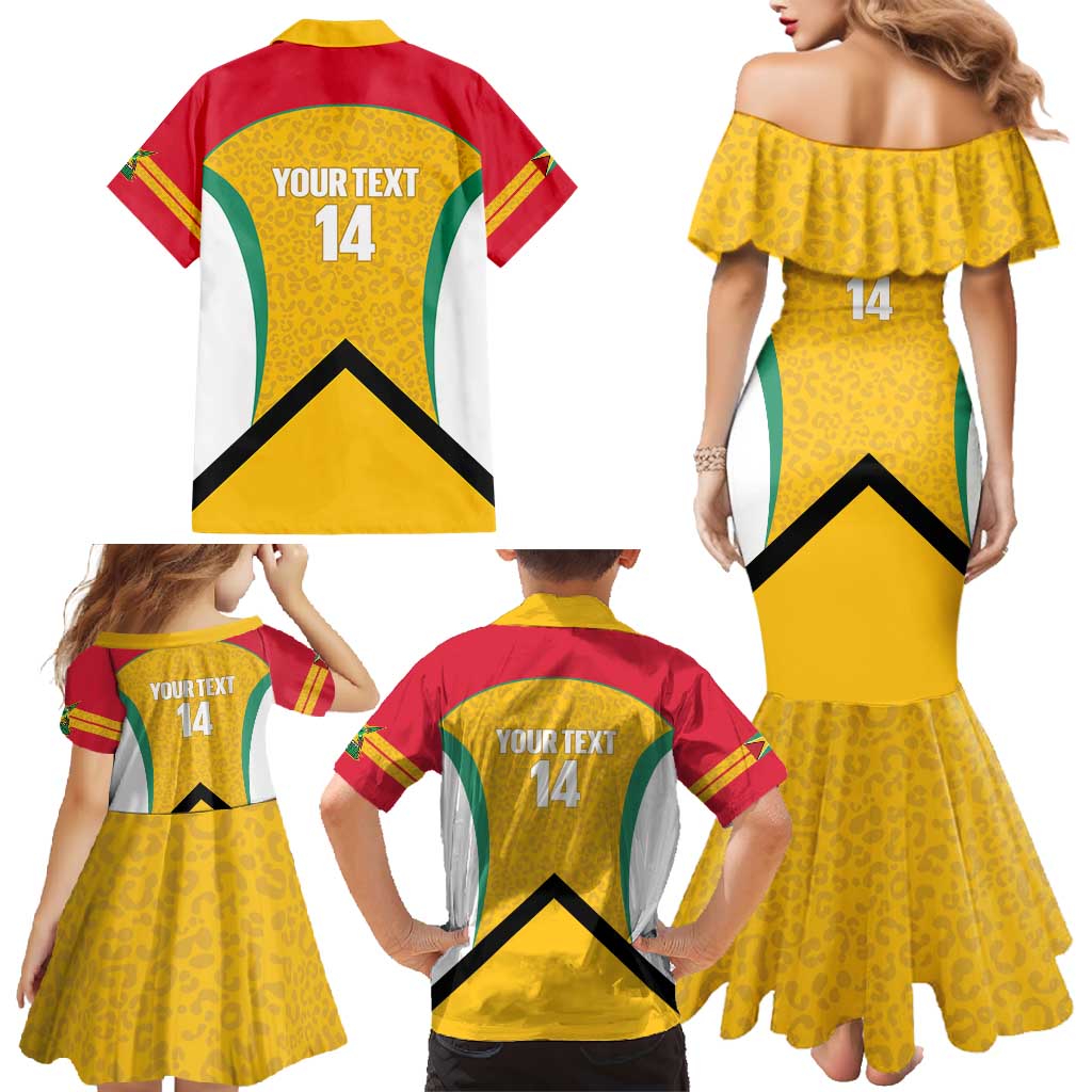 Guyana Cricket Custom Family Matching Mermaid Dress and Hawaiian Shirt Amazon Warriors Est 2013 Version - Wonder Print Shop