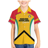 Guyana Cricket Custom Family Matching Mermaid Dress and Hawaiian Shirt Amazon Warriors Est 2013 Version - Wonder Print Shop