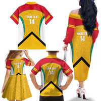 Guyana Cricket Custom Family Matching Off The Shoulder Long Sleeve Dress and Hawaiian Shirt Amazon Warriors Est 2013 Version - Wonder Print Shop