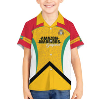 Guyana Cricket Custom Family Matching Off The Shoulder Long Sleeve Dress and Hawaiian Shirt Amazon Warriors Est 2013 Version - Wonder Print Shop