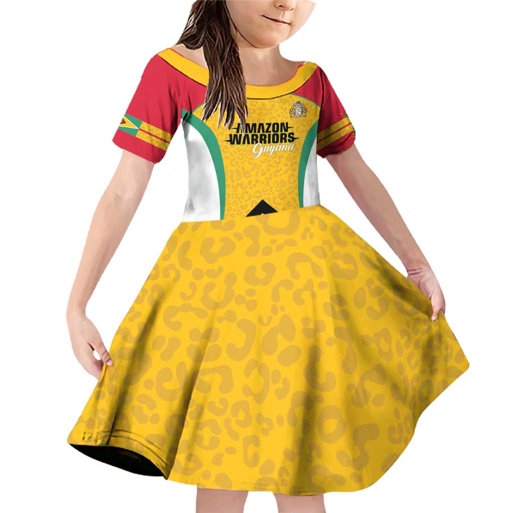 Guyana Cricket Custom Family Matching Off Shoulder Short Dress and Hawaiian Shirt Amazon Warriors Est 2013 Version - Wonder Print Shop