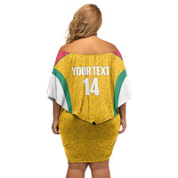 Guyana Cricket Custom Family Matching Off Shoulder Short Dress and Hawaiian Shirt Amazon Warriors Est 2013 Version - Wonder Print Shop