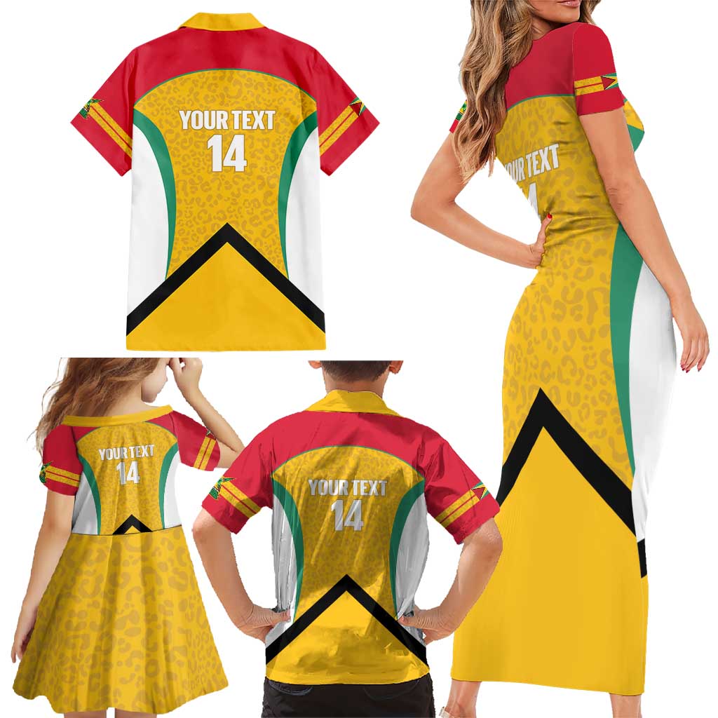Guyana Cricket Custom Family Matching Short Sleeve Bodycon Dress and Hawaiian Shirt Amazon Warriors Est 2013 Version - Wonder Print Shop