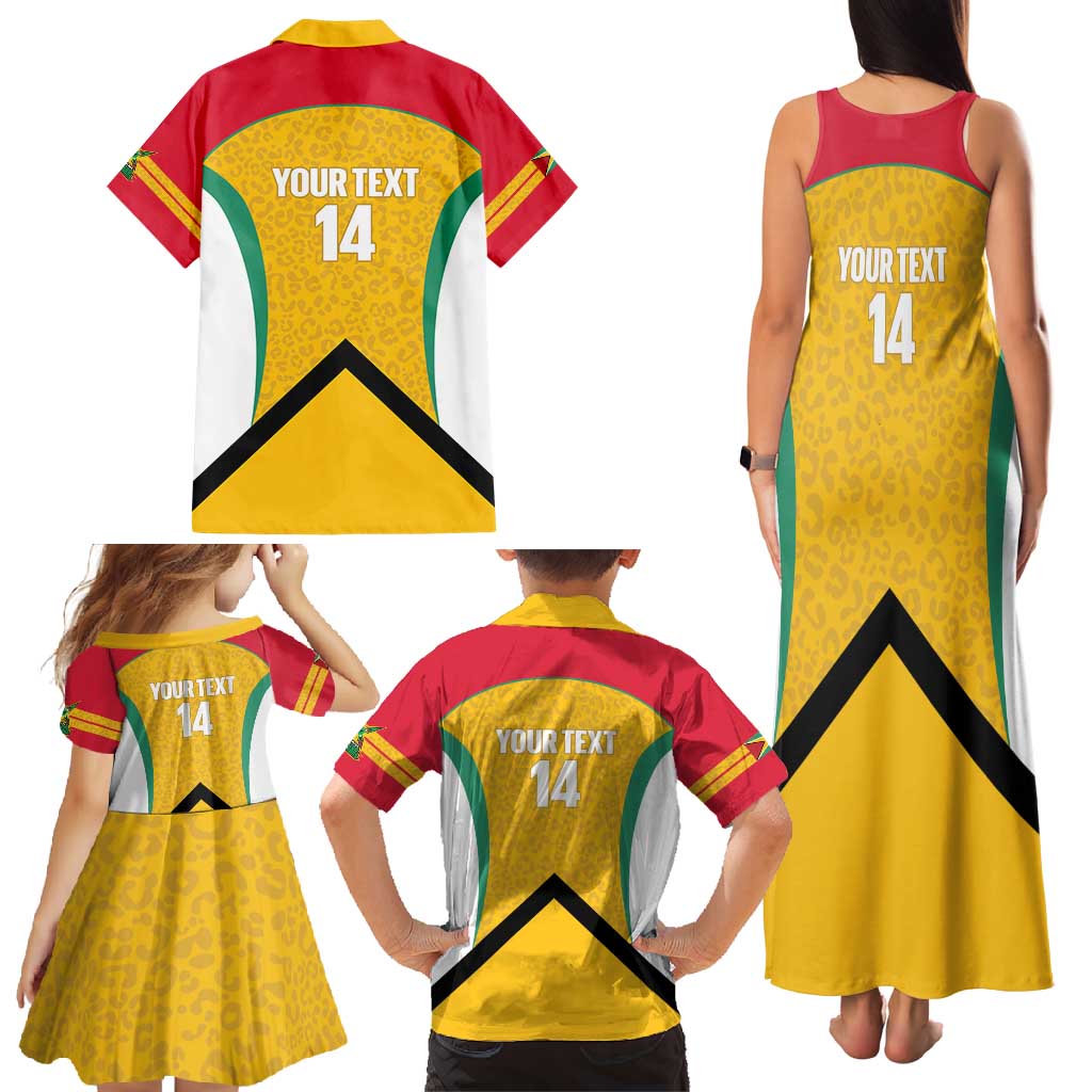Guyana Cricket Custom Family Matching Tank Maxi Dress and Hawaiian Shirt Amazon Warriors Est 2013 Version - Wonder Print Shop