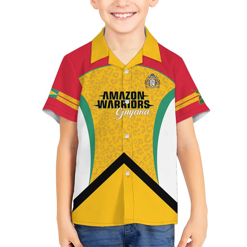 Guyana Cricket Custom Kid Hawaiian Shirt Amazon Warriors Est 2013 Version - Wonder Print Shop