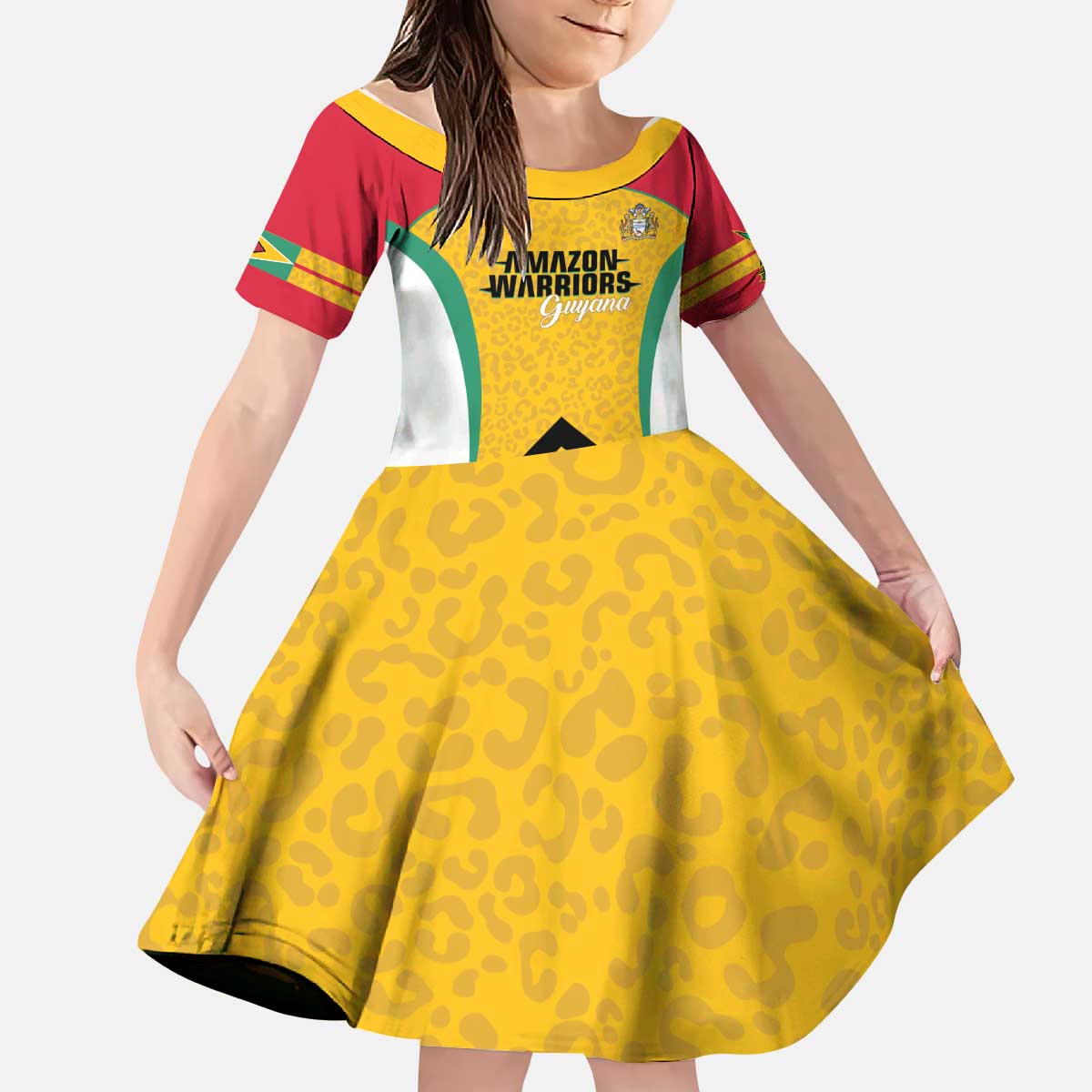 Guyana Cricket Custom Kid Short Sleeve Dress Amazon Warriors Est 2013 Version - Wonder Print Shop