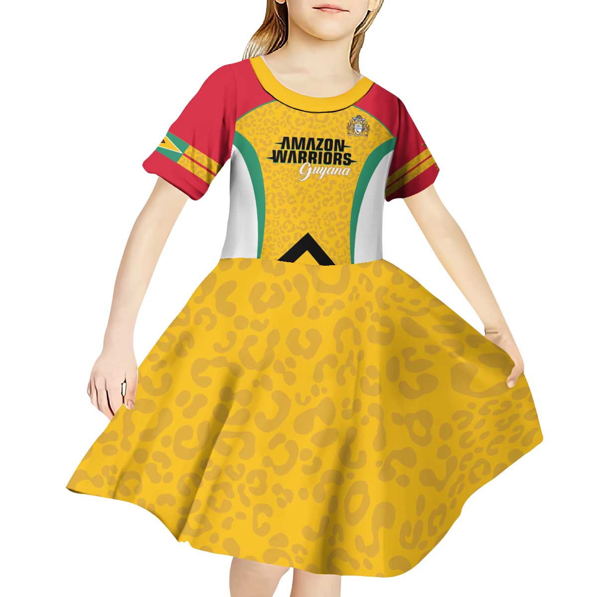 Guyana Cricket Custom Kid Short Sleeve Dress Amazon Warriors Est 2013 Version - Wonder Print Shop