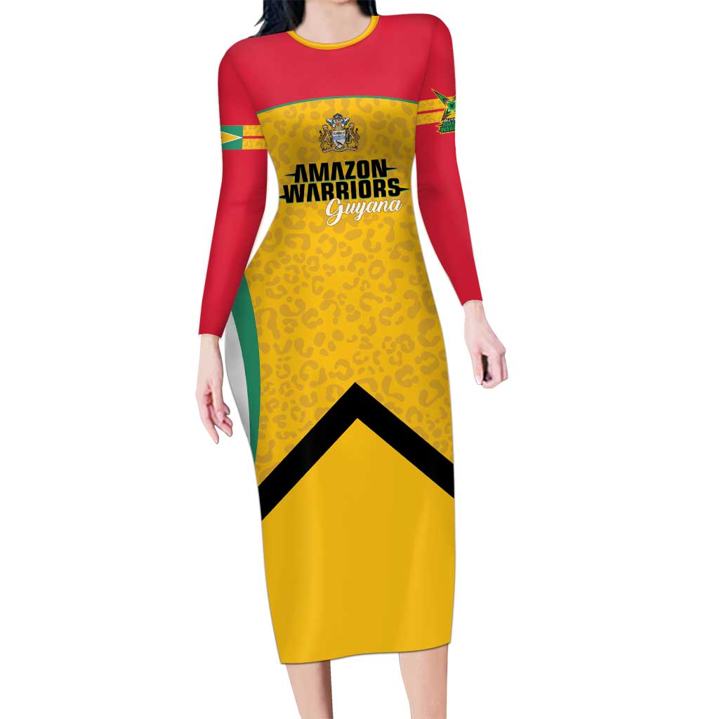 Guyana Cricket Custom Long Sleeve Bodycon Dress Amazon Warriors Est 2013 Version - Wonder Print Shop