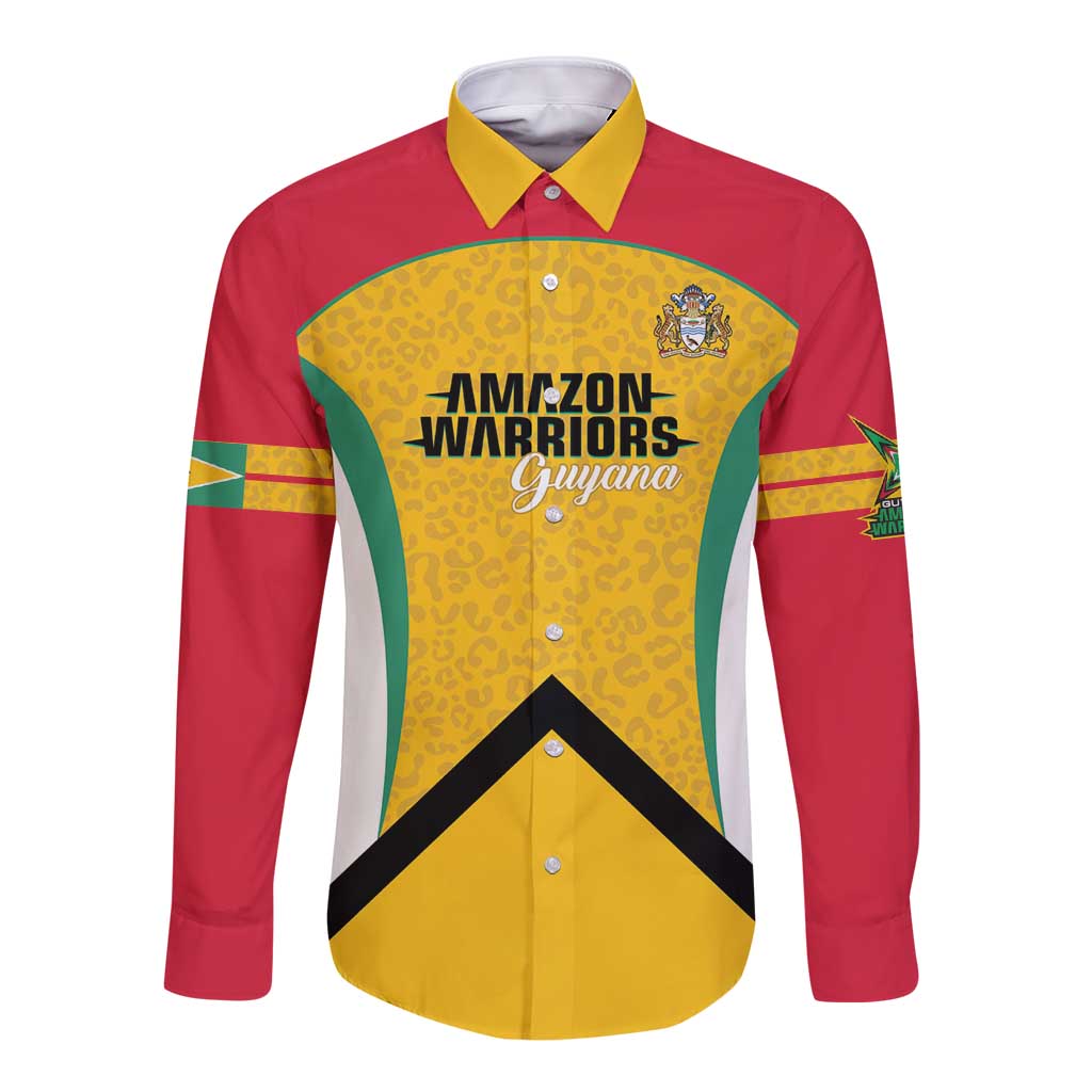 Guyana Cricket Custom Long Sleeve Button Shirt Amazon Warriors Est 2013 Version - Wonder Print Shop
