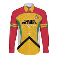 Guyana Cricket Custom Long Sleeve Button Shirt Amazon Warriors Est 2013 Version - Wonder Print Shop