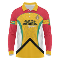 Guyana Cricket Custom Long Sleeve Polo Shirt Amazon Warriors Est 2013 Version - Wonder Print Shop