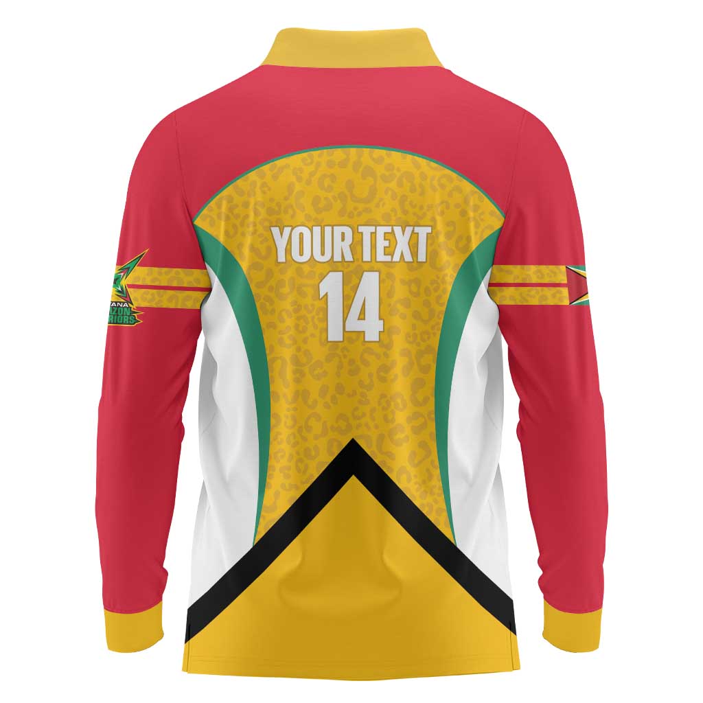 Guyana Cricket Custom Long Sleeve Polo Shirt Amazon Warriors Est 2013 Version - Wonder Print Shop