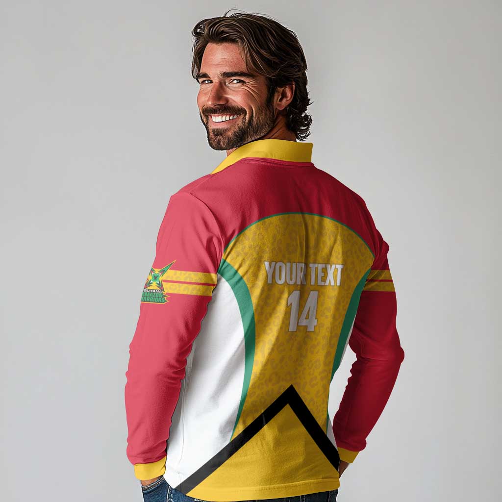 Guyana Cricket Custom Long Sleeve Polo Shirt Amazon Warriors Est 2013 Version - Wonder Print Shop