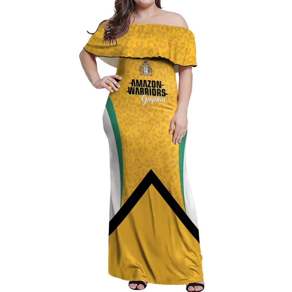 Guyana Cricket Custom Off Shoulder Maxi Dress Amazon Warriors Est 2013 Version - Wonder Print Shop