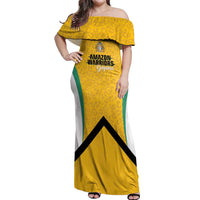 Guyana Cricket Custom Off Shoulder Maxi Dress Amazon Warriors Est 2013 Version - Wonder Print Shop