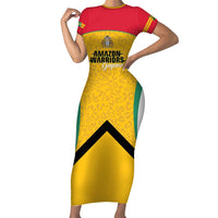 Guyana Cricket Custom Short Sleeve Bodycon Dress Amazon Warriors Est 2013 Version - Wonder Print Shop