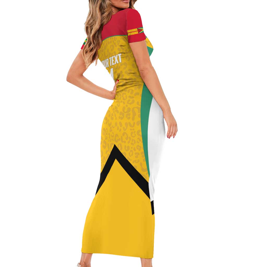 Guyana Cricket Custom Short Sleeve Bodycon Dress Amazon Warriors Est 2013 Version - Wonder Print Shop