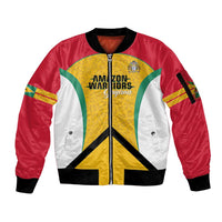 Guyana Cricket Custom Sleeve Zip Bomber Jacket Amazon Warriors Est 2013 Version - Wonder Print Shop