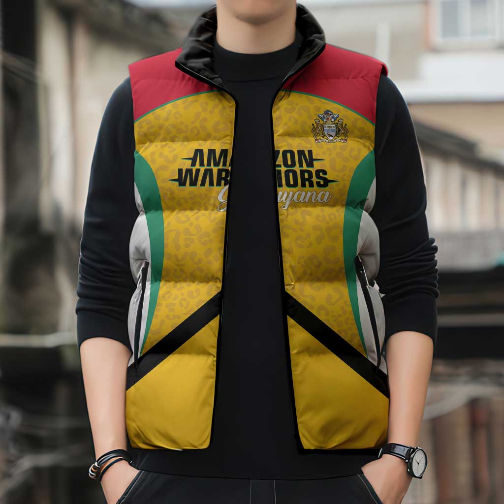 Guyana Cricket Custom Sleeveless Puffer Jacket Amazon Warriors Est 2013 Version - Wonder Print Shop