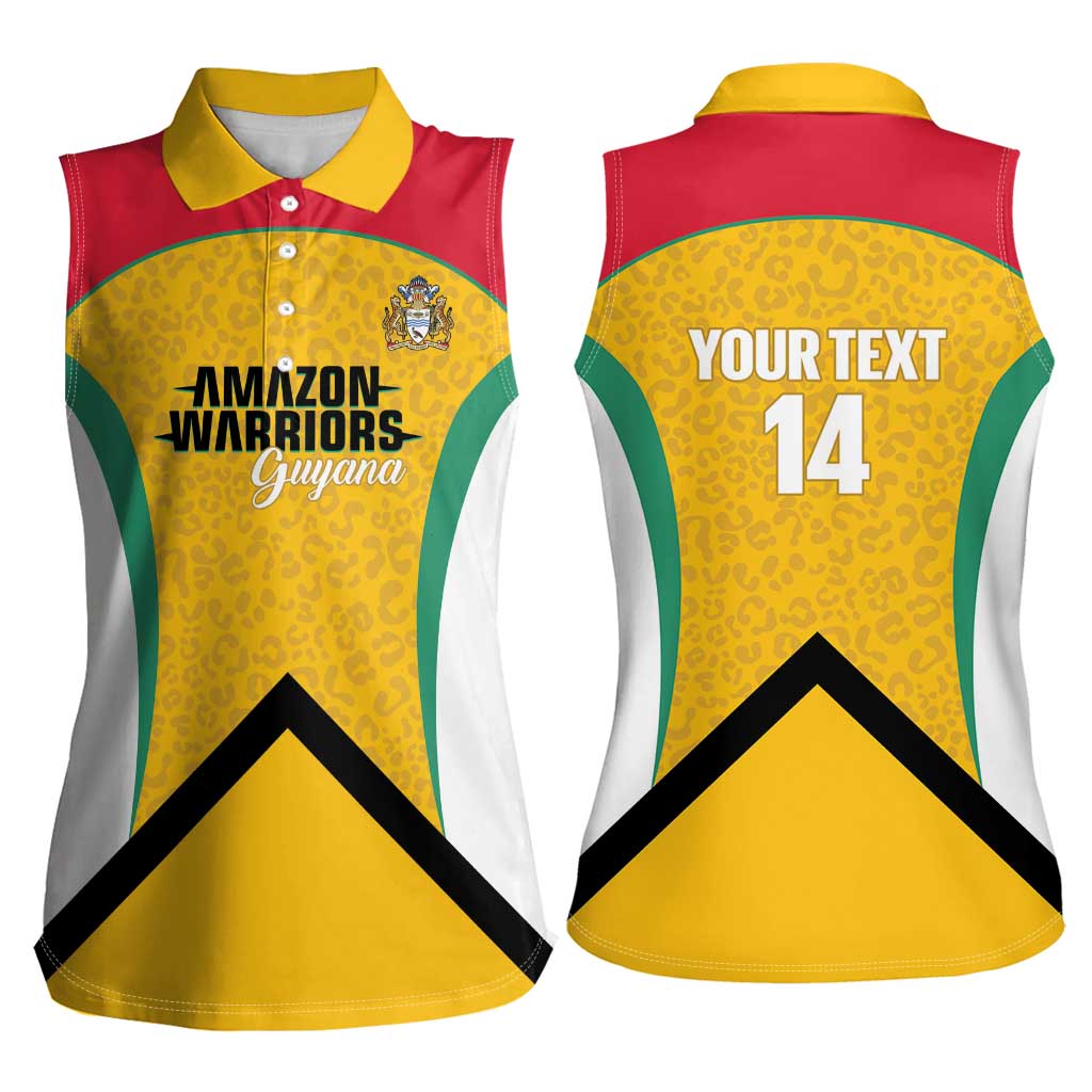Guyana Cricket Custom Women Sleeveless Polo Shirt Amazon Warriors Est 2013 Version - Wonder Print Shop