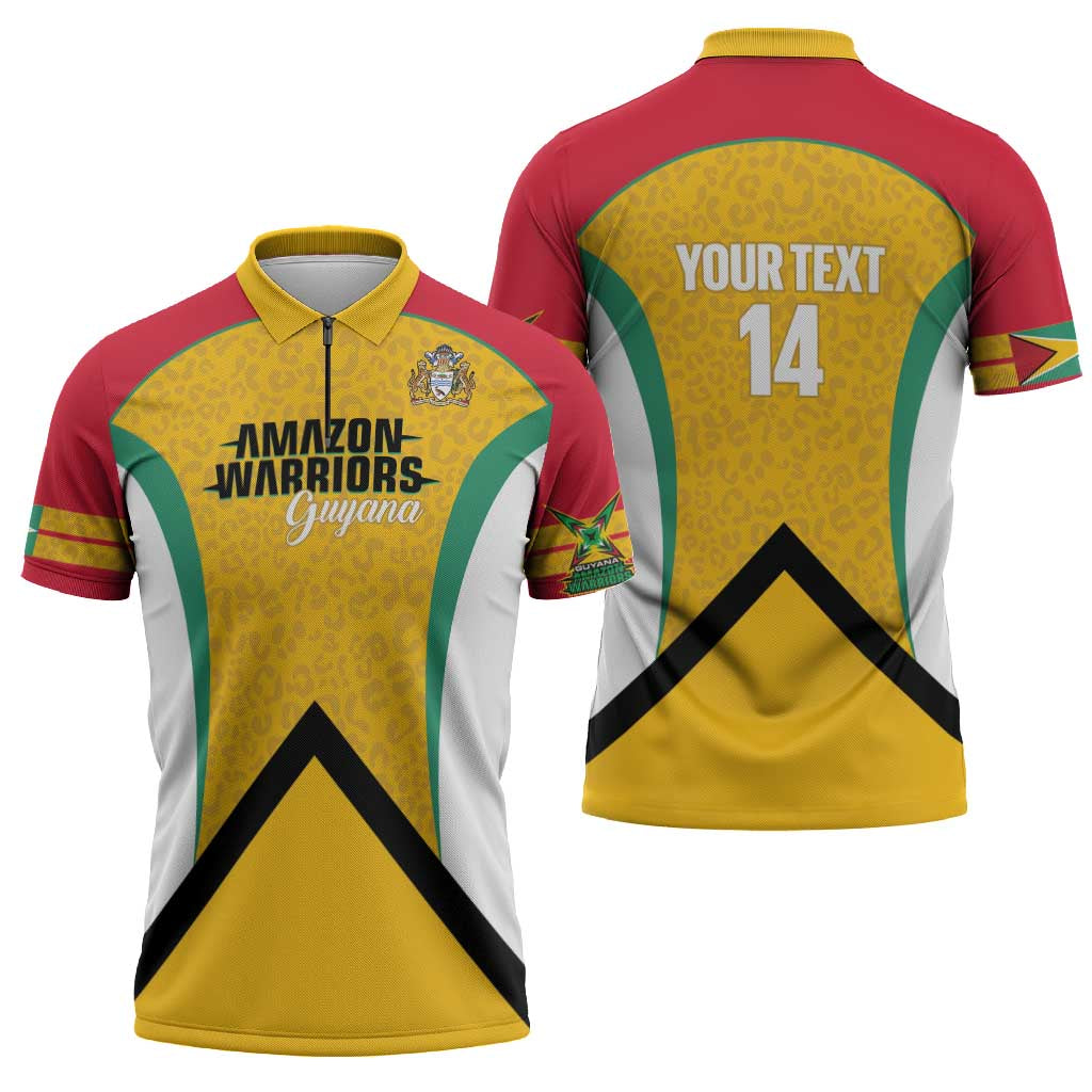 Guyana Cricket Custom Zipper Polo Shirt Amazon Warriors Est 2013 Version - Wonder Print Shop