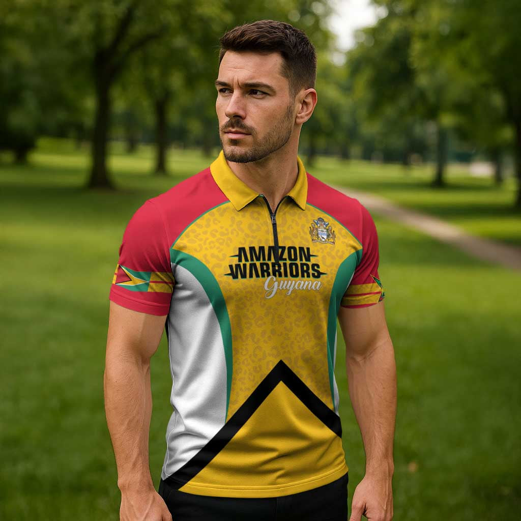Guyana Cricket Custom Zipper Polo Shirt Amazon Warriors Est 2013 Version - Wonder Print Shop