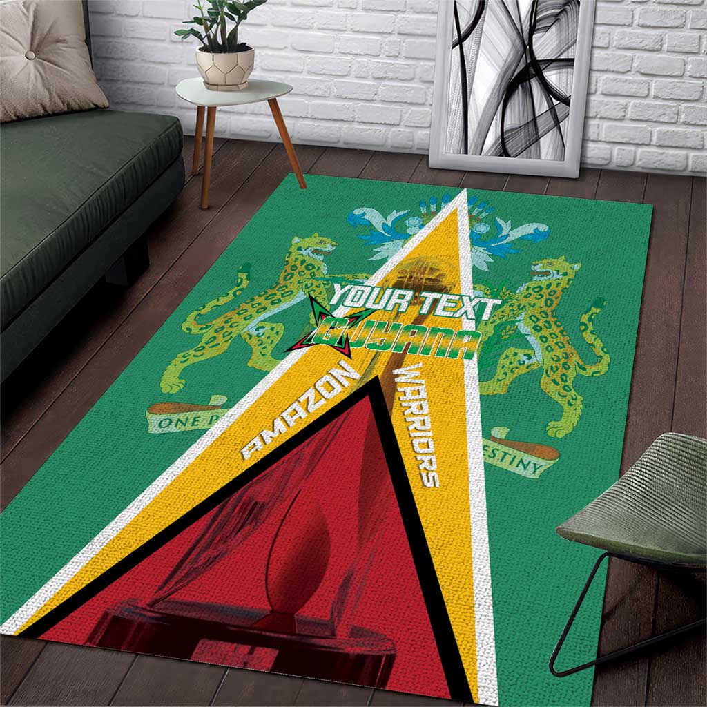 Custom Guyana Cricket Amazon Warriors Area Rug Flag Style - Wonder Print Shop