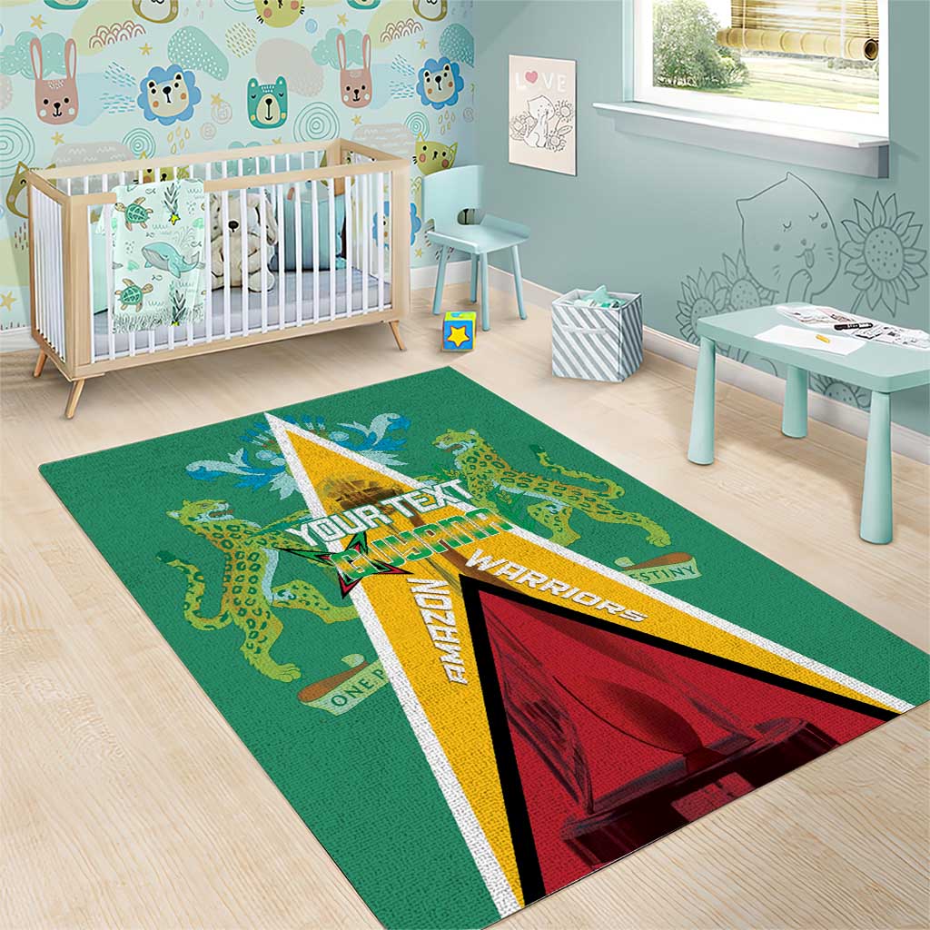 Custom Guyana Cricket Amazon Warriors Area Rug Flag Style - Wonder Print Shop