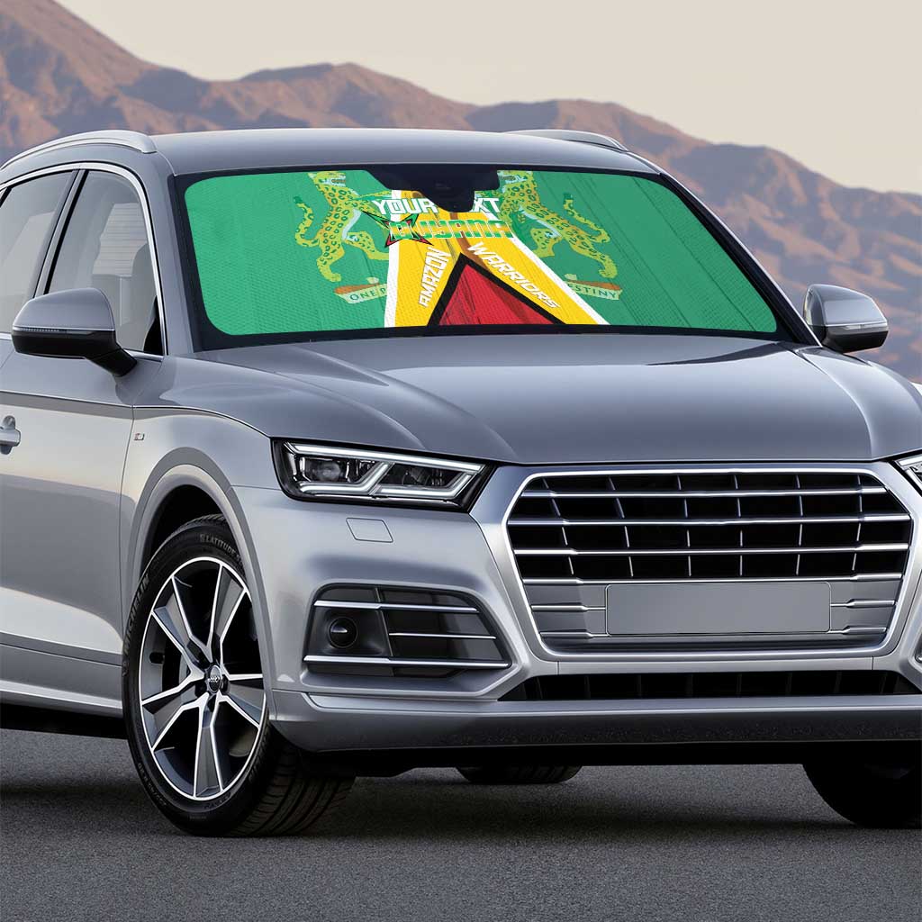 Custom Guyana Cricket Amazon Warriors Auto Sun Shade Flag Style - Wonder Print Shop