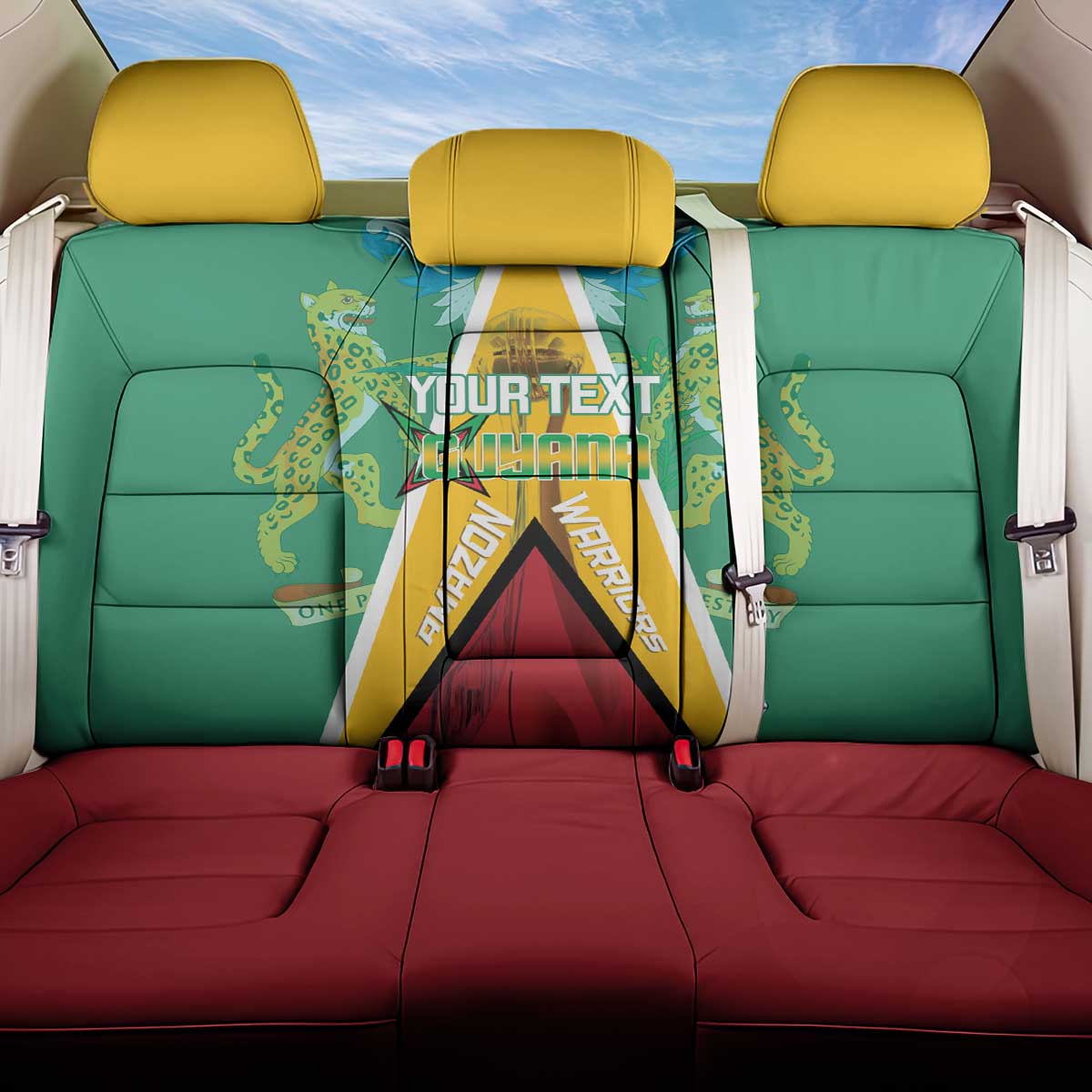 Custom Guyana Cricket Amazon Warriors Back Car Seat Cover Flag Style - Wonder Print Shop